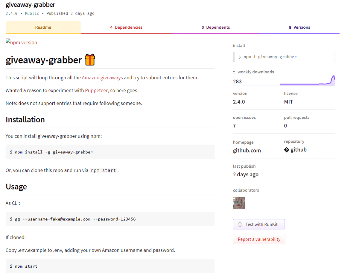 Giveaway Grabber